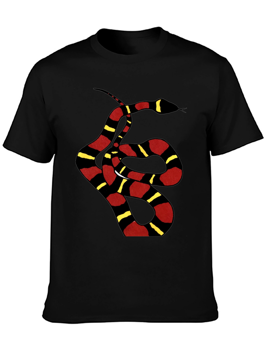 Striped Snake Graphic Tee - Black Unisex T-Shirt