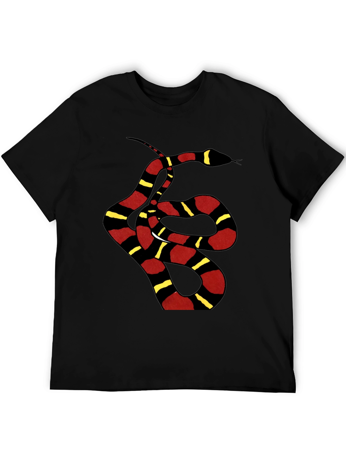 Striped Snake Graphic Tee - Black Unisex T-Shirt