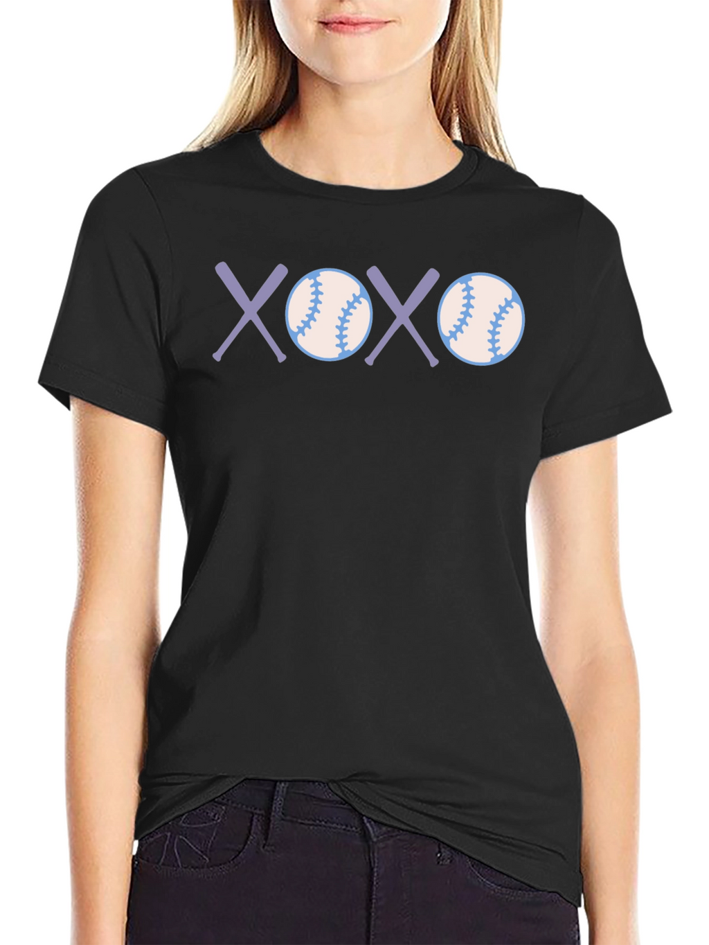 Baseball XOXO Graphic Tee - Soft Cotton Casual T-Shirt
