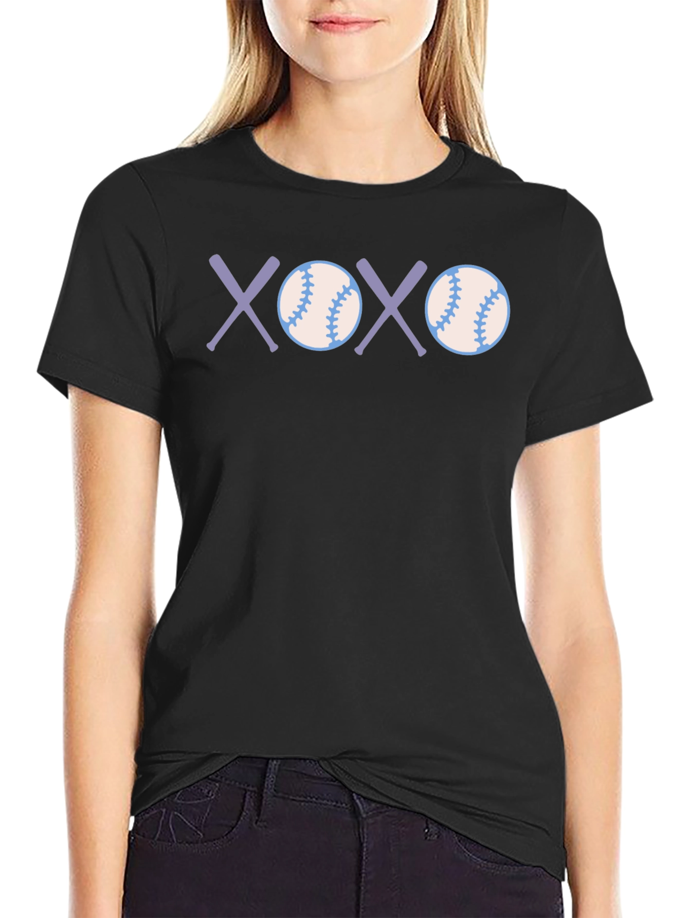 Baseball XOXO Graphic Tee - Soft Cotton Casual T-Shirt