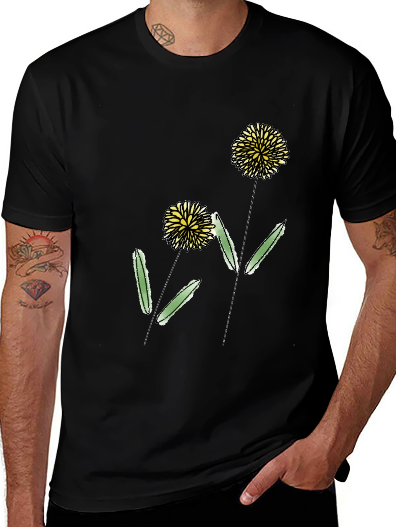Black Dandelion Graphic Tee