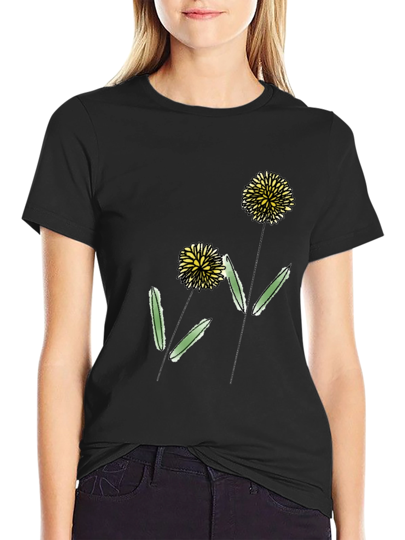 Black Dandelion Graphic Tee