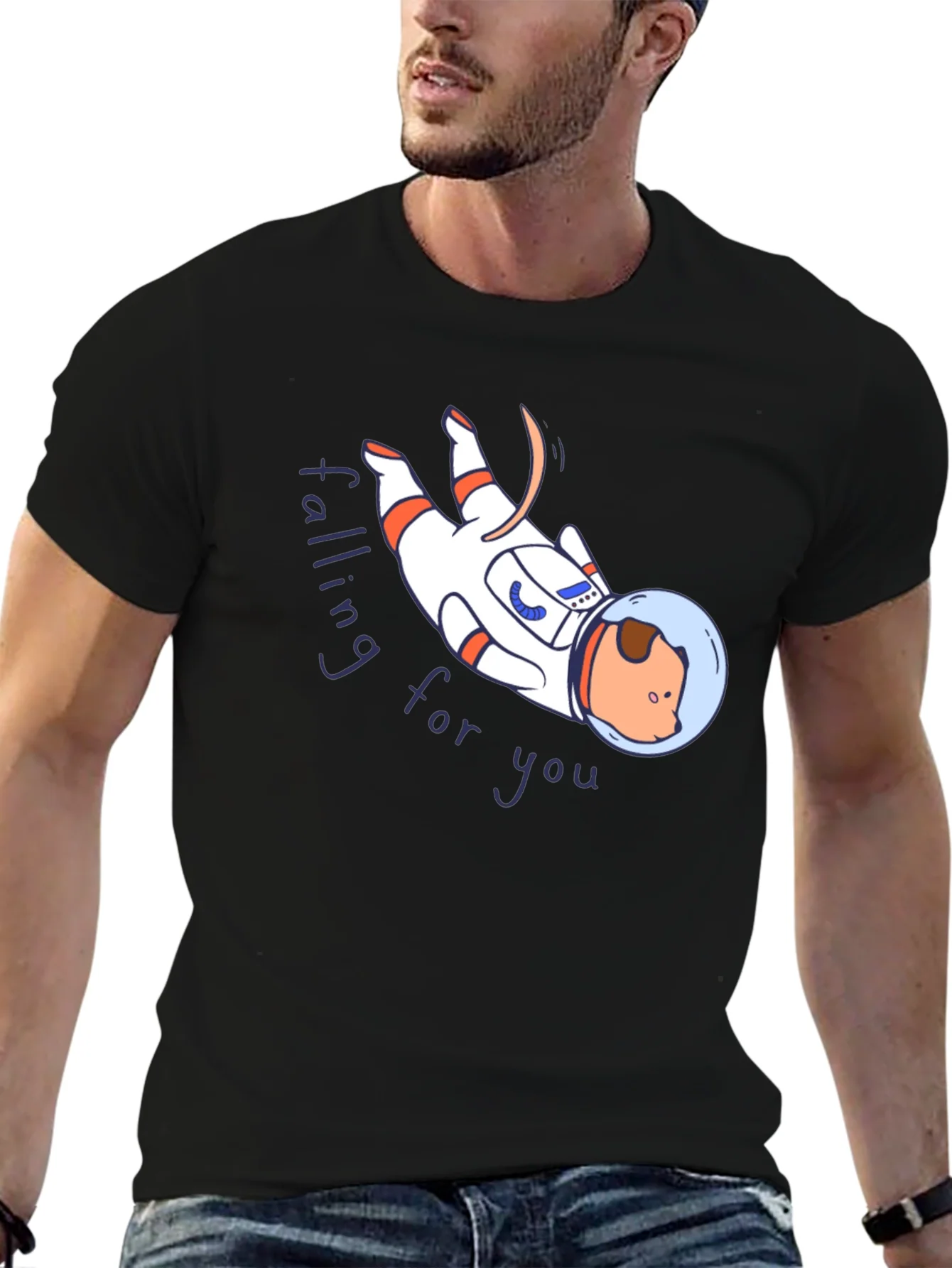 Astronaut Dog Graphic T-Shirt - Falling for You