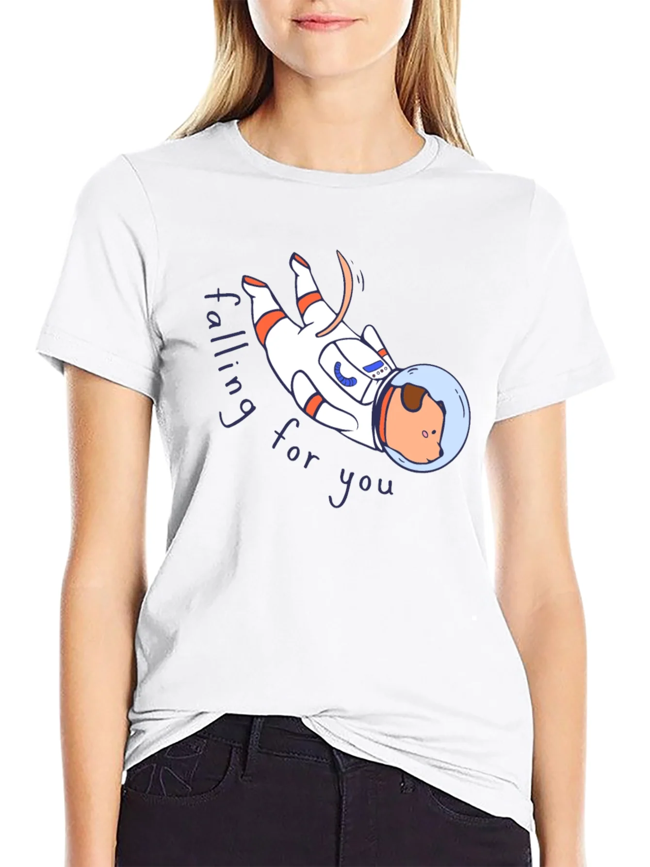 Astronaut Dog Graphic T-Shirt - Falling for You