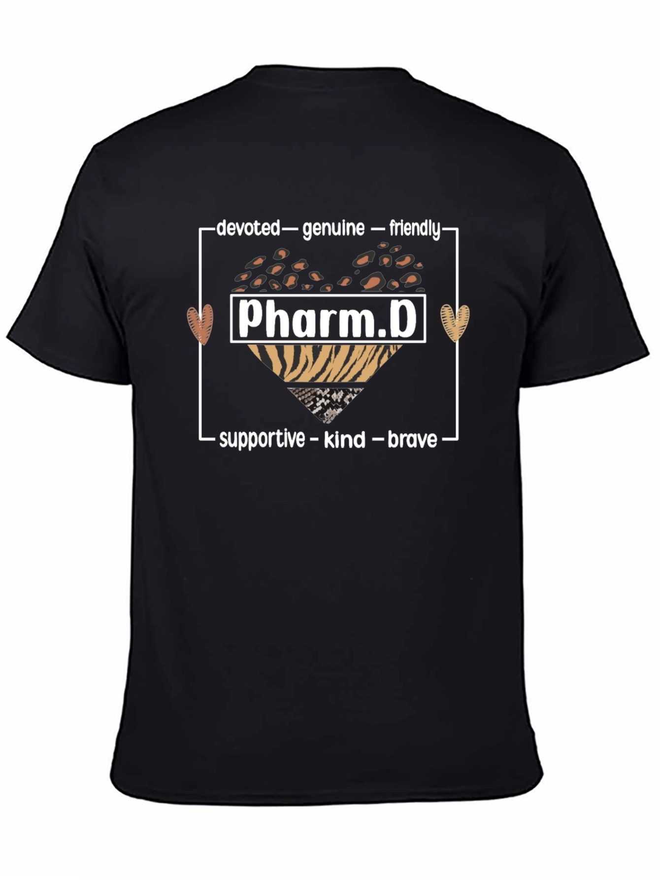Pharm.D T-Shirt - Leopard Heart Graphic Tee