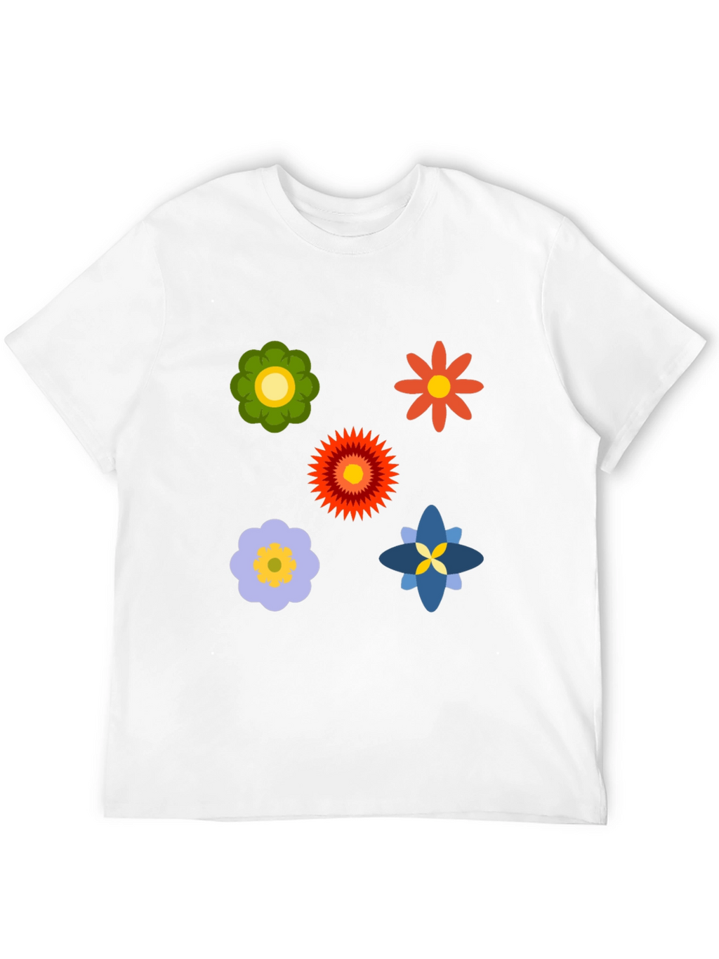 Floral Print Black Crew Neck T-Shirt