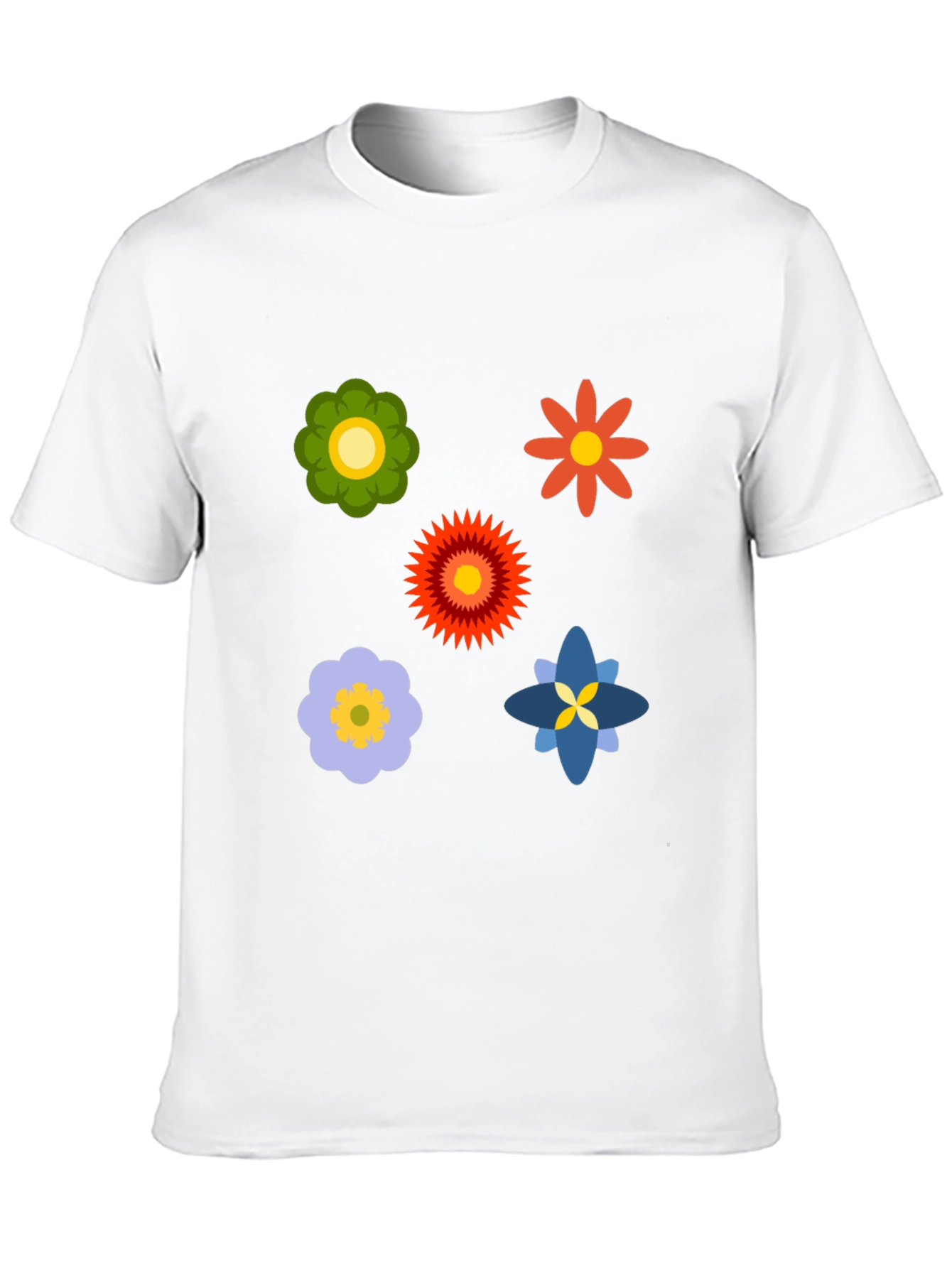 Floral Print Black Crew Neck T-Shirt