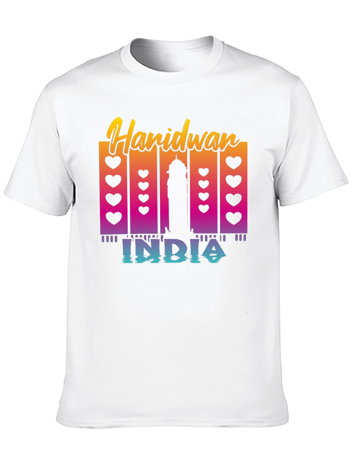 Haridwan India T-Shirt: Heart & Silhouette Design