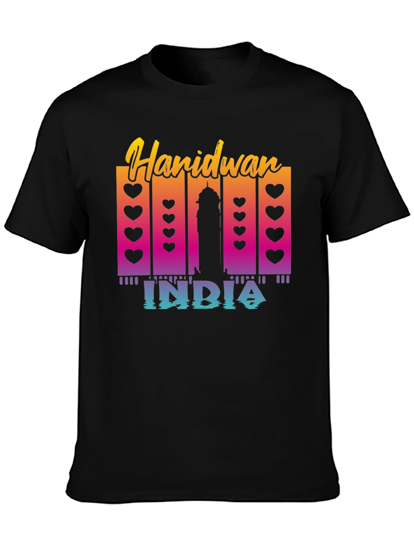 Haridwan India T-Shirt: Heart & Silhouette Design