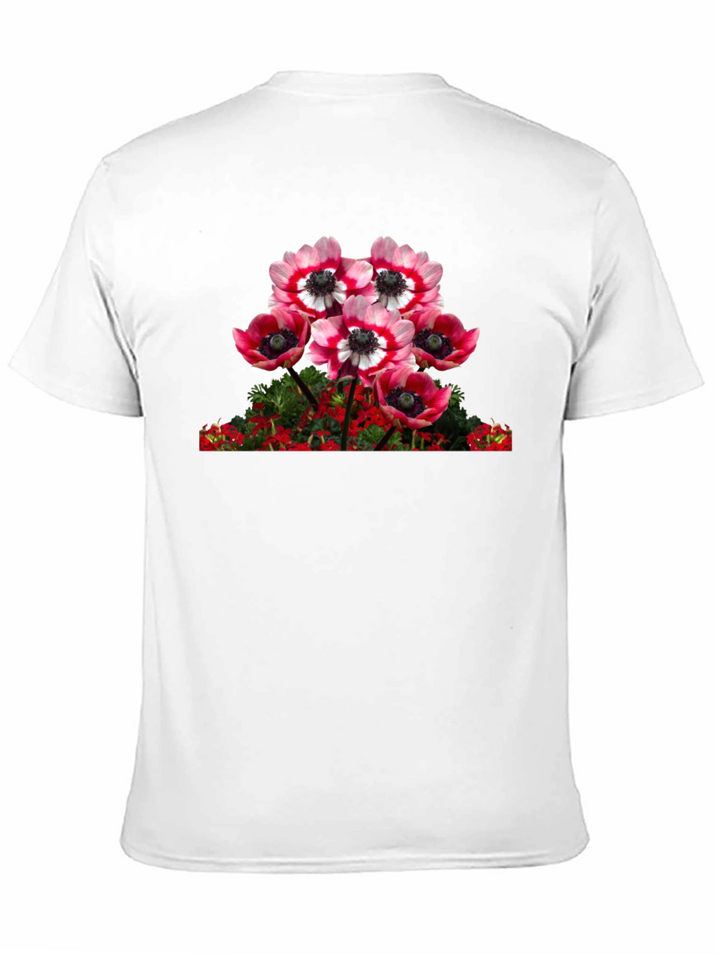 Floral Anemone Graphic Tee - Black Cotton Blend