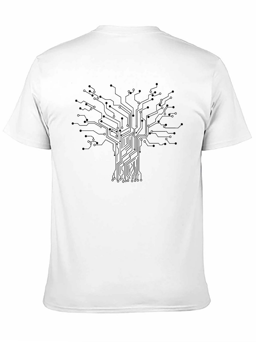 Tech Tree Black T-Shirt - Modern Circuit Board Design