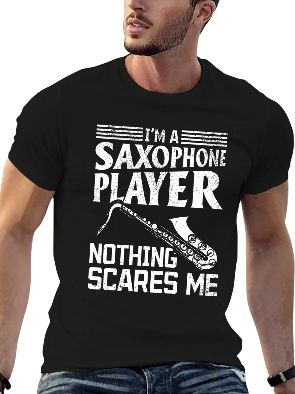 Saxophone Player T-Shirt - Nothing Scares Me Funny Tee