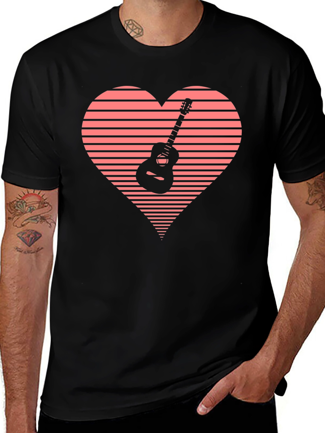 Guitar Heartbeat T-Shirt - Music Lover Tee