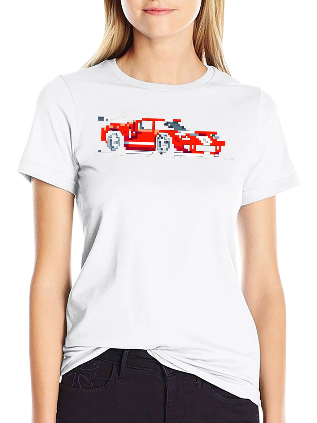 Pixel Art Car Graphic Tee - Retro Style