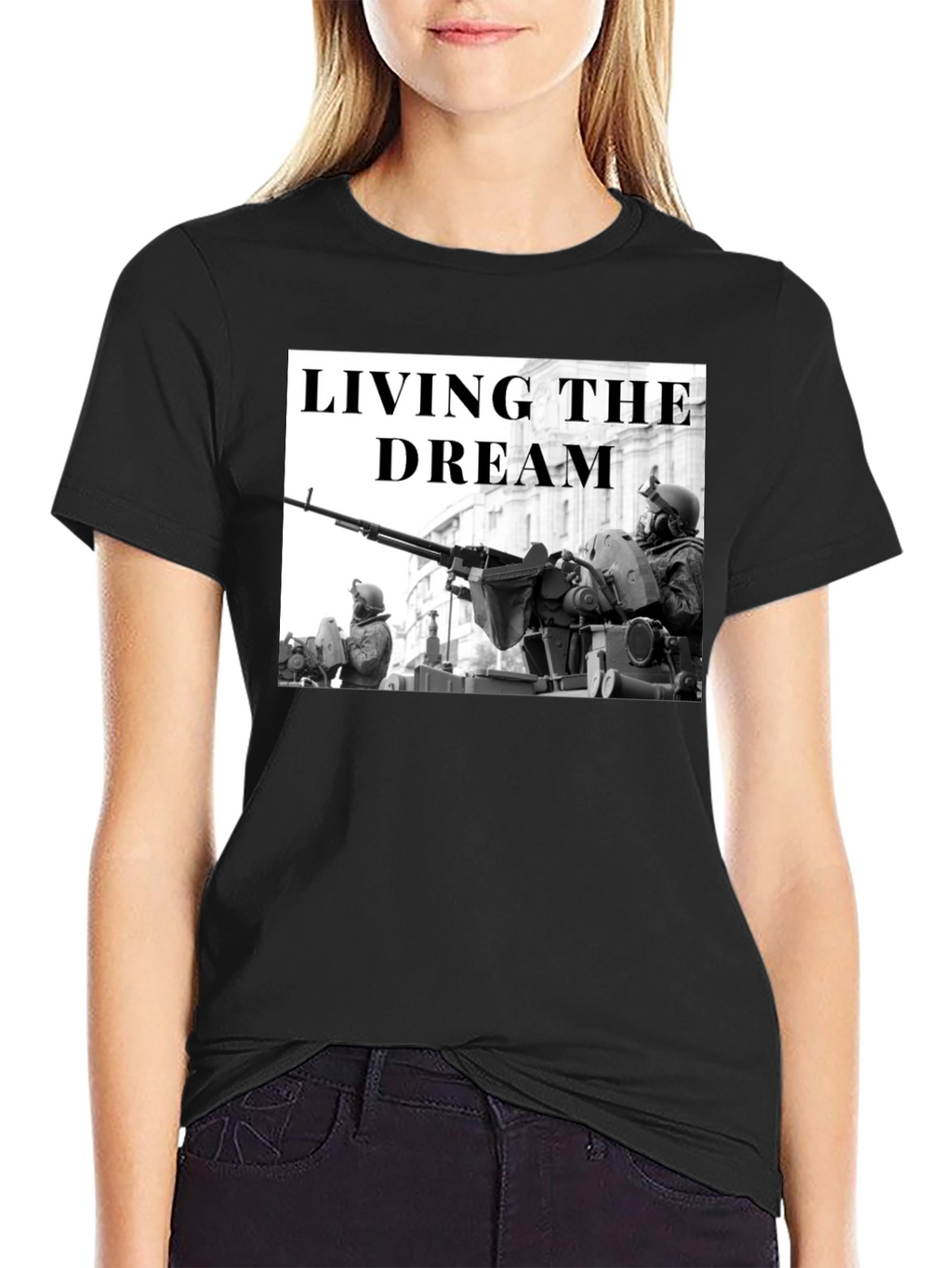 Living the Dream Military Graphic T-Shirt