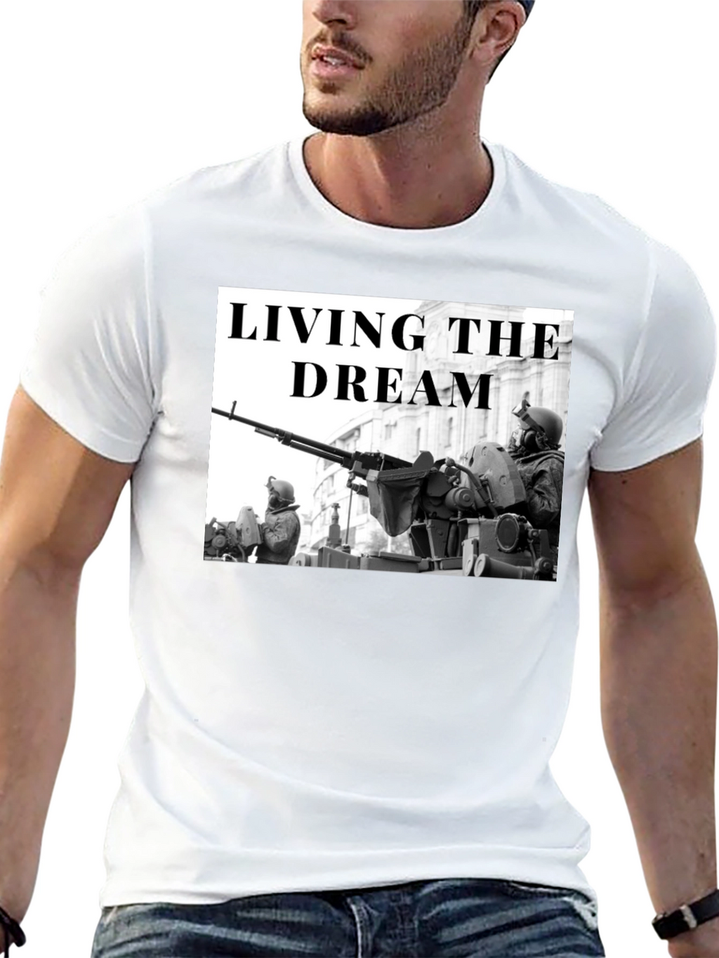Living the Dream Military Graphic T-Shirt