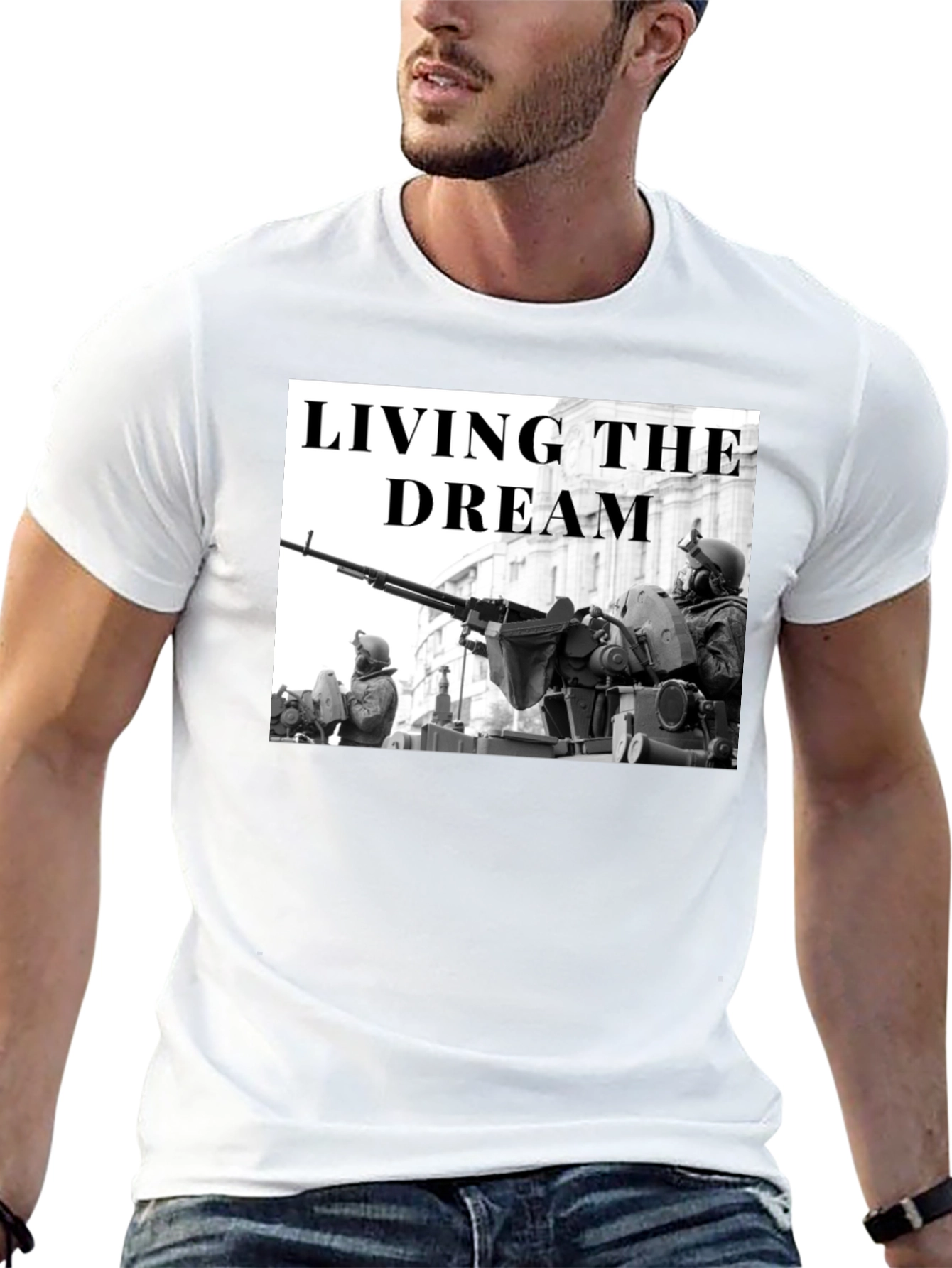 Living the Dream Military Graphic T-Shirt