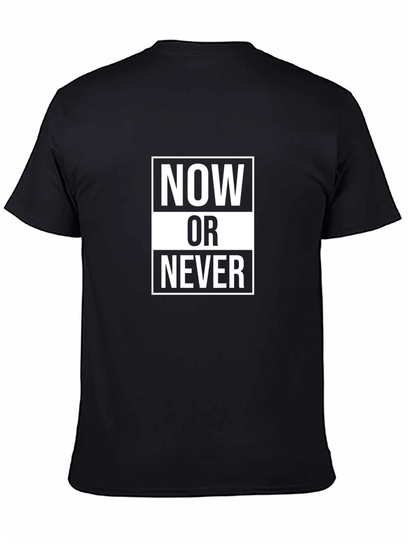 Now Or Never Black Graphic Tee