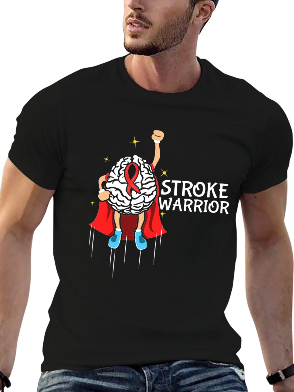 Stroke Warrior Brain Superhero T-Shirt