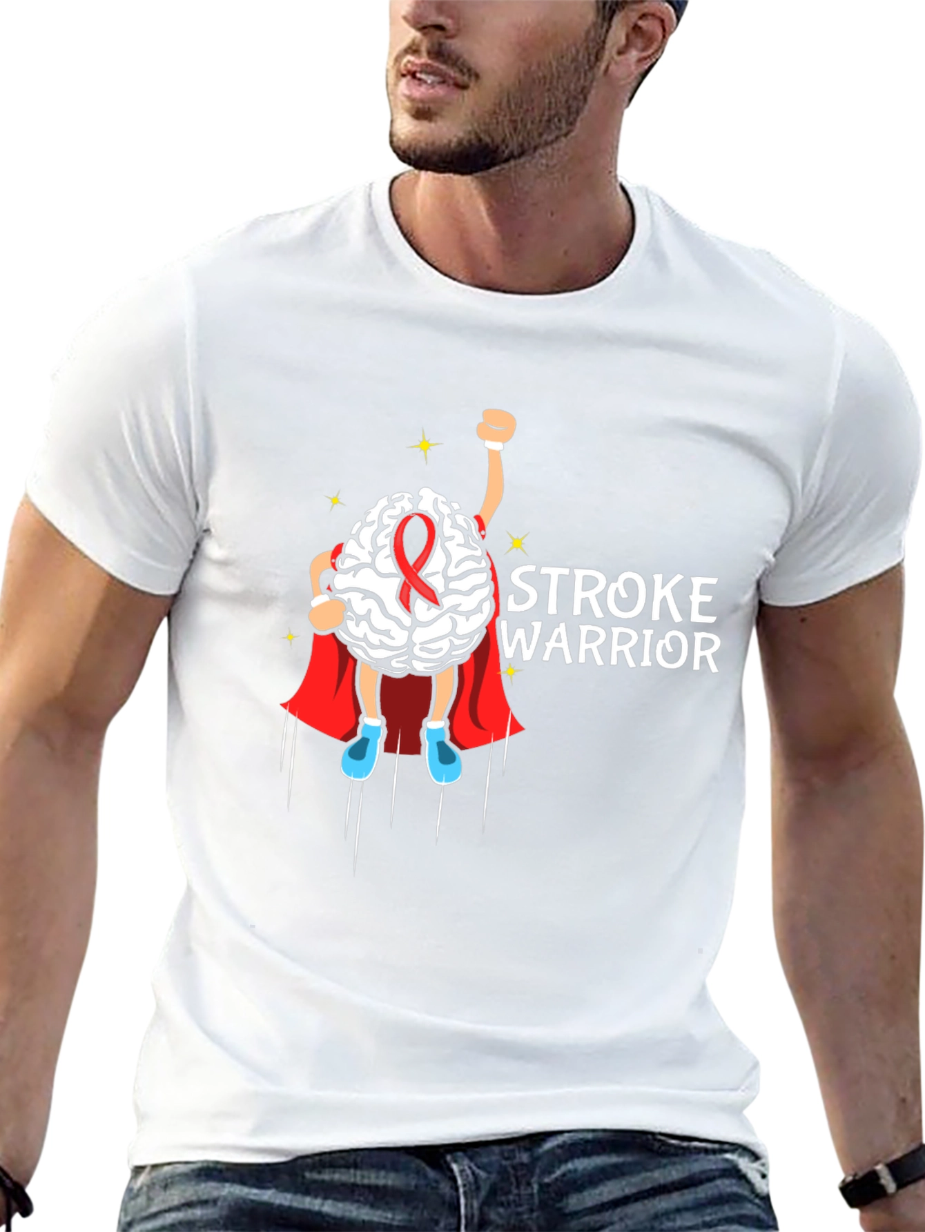 Stroke Warrior Brain Superhero T-Shirt
