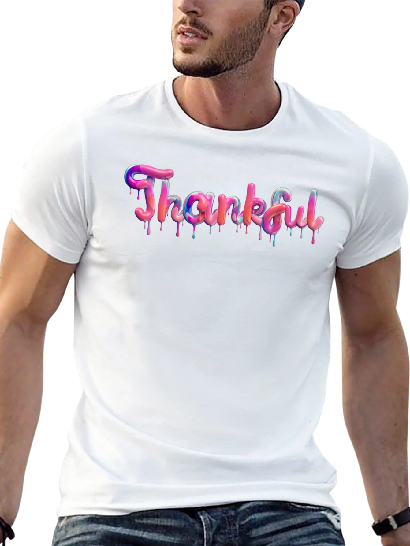 Thankful Graphic T-Shirt - Black