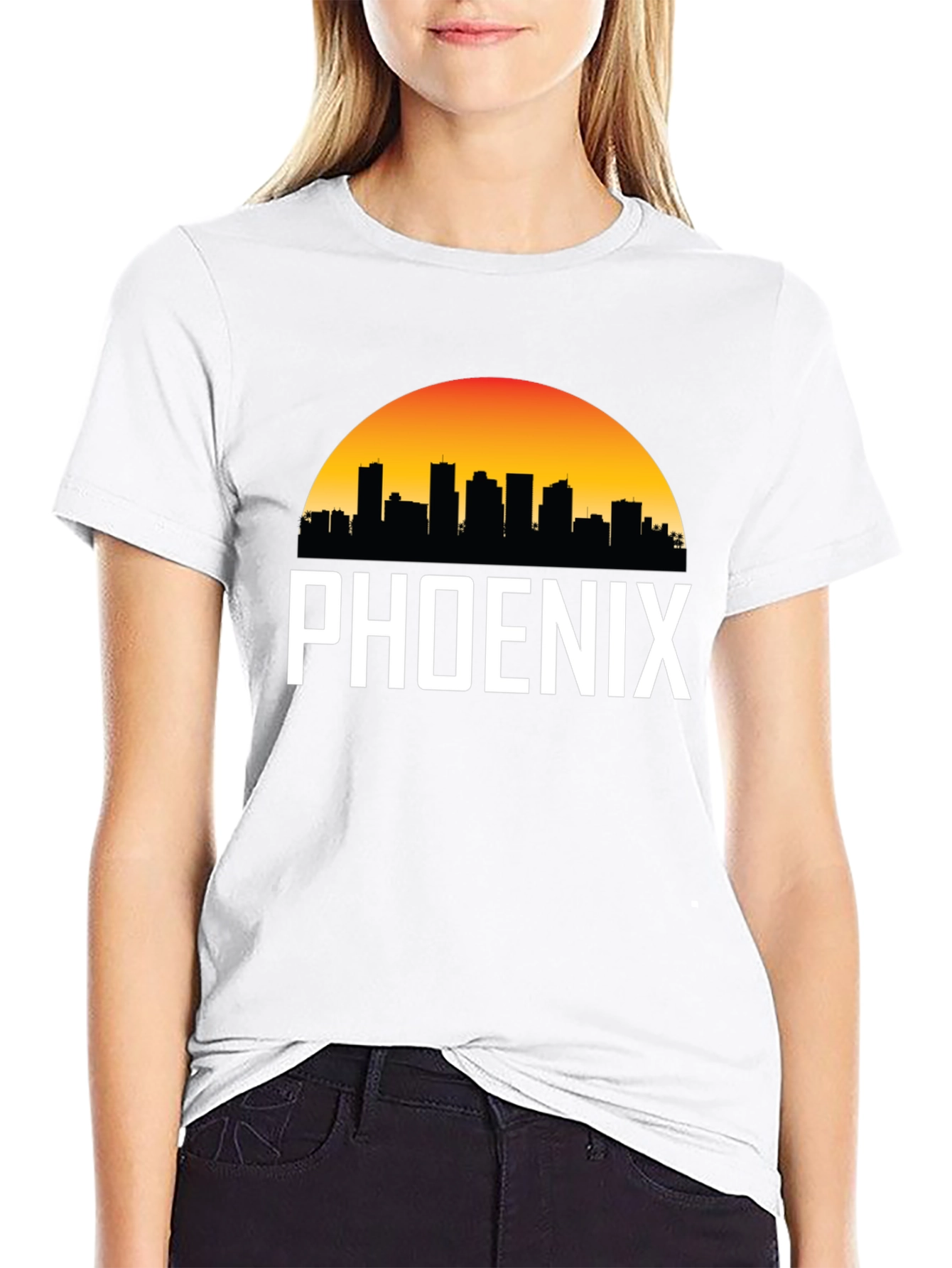 Phoenix Cityscape Graphic Tee - Black