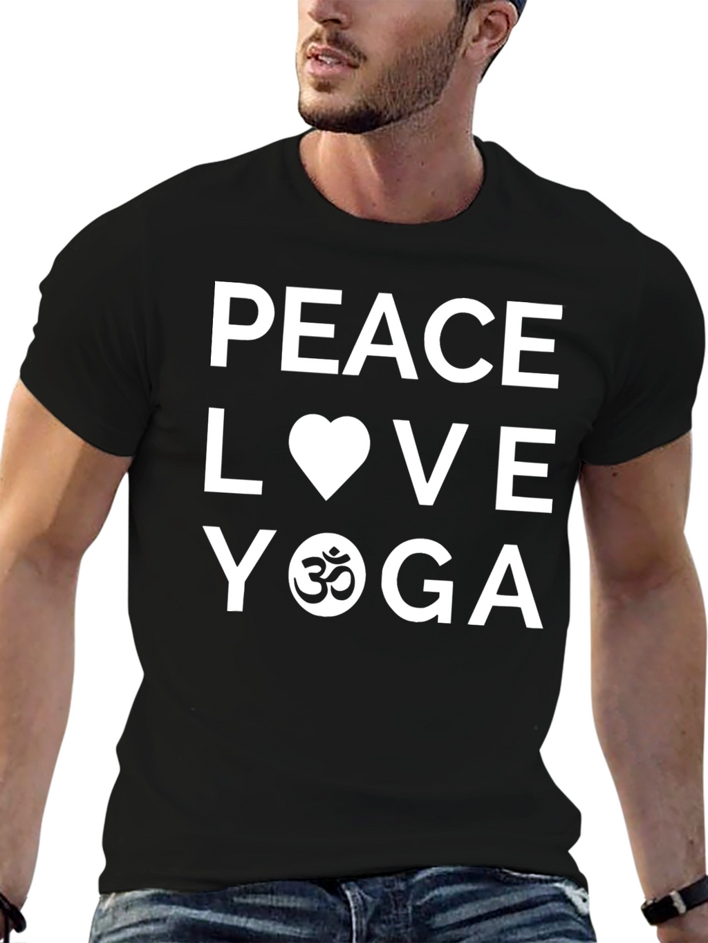Peace Love Yoga T-Shirt - Black