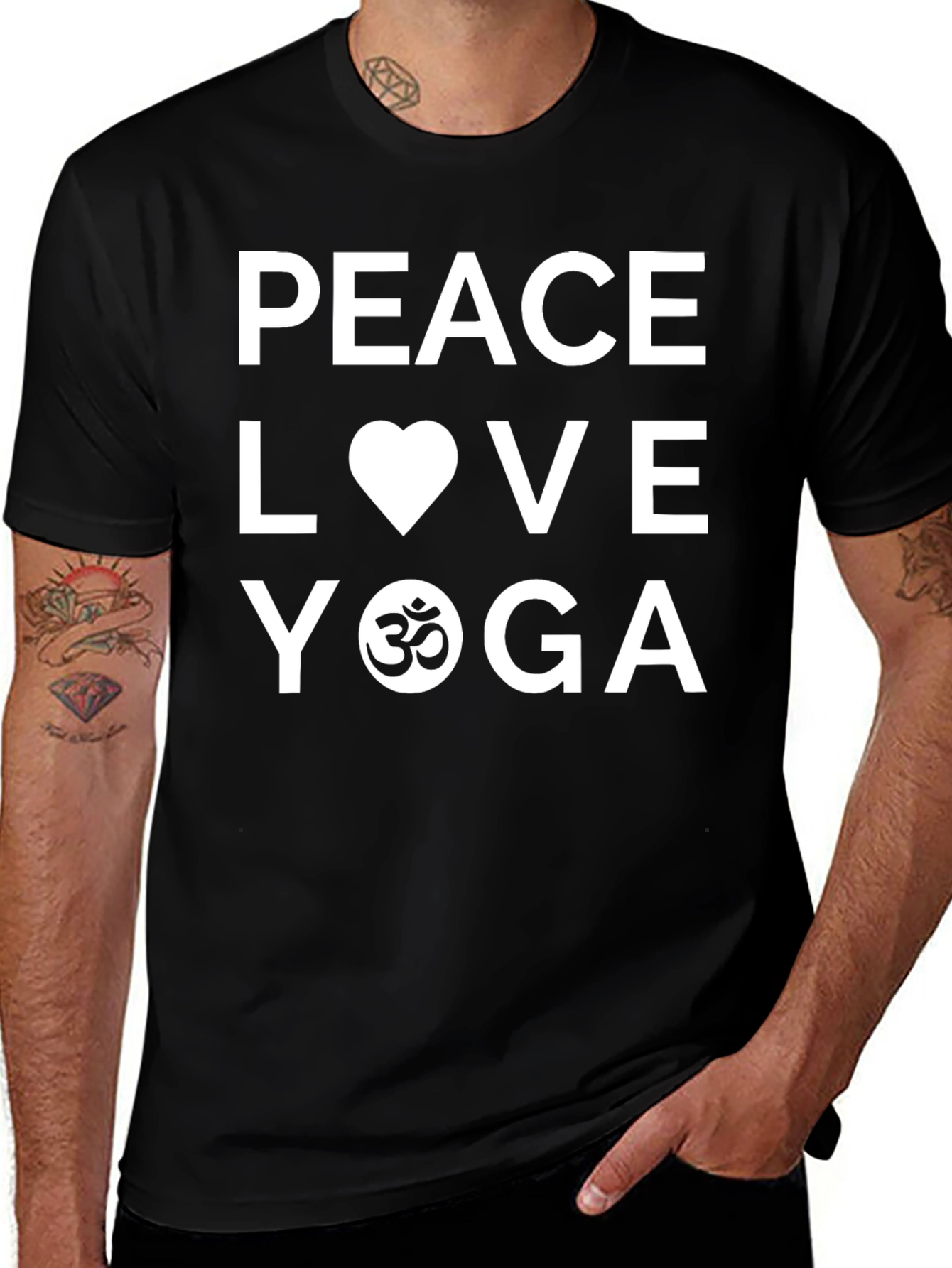 Peace Love Yoga T-Shirt - Black