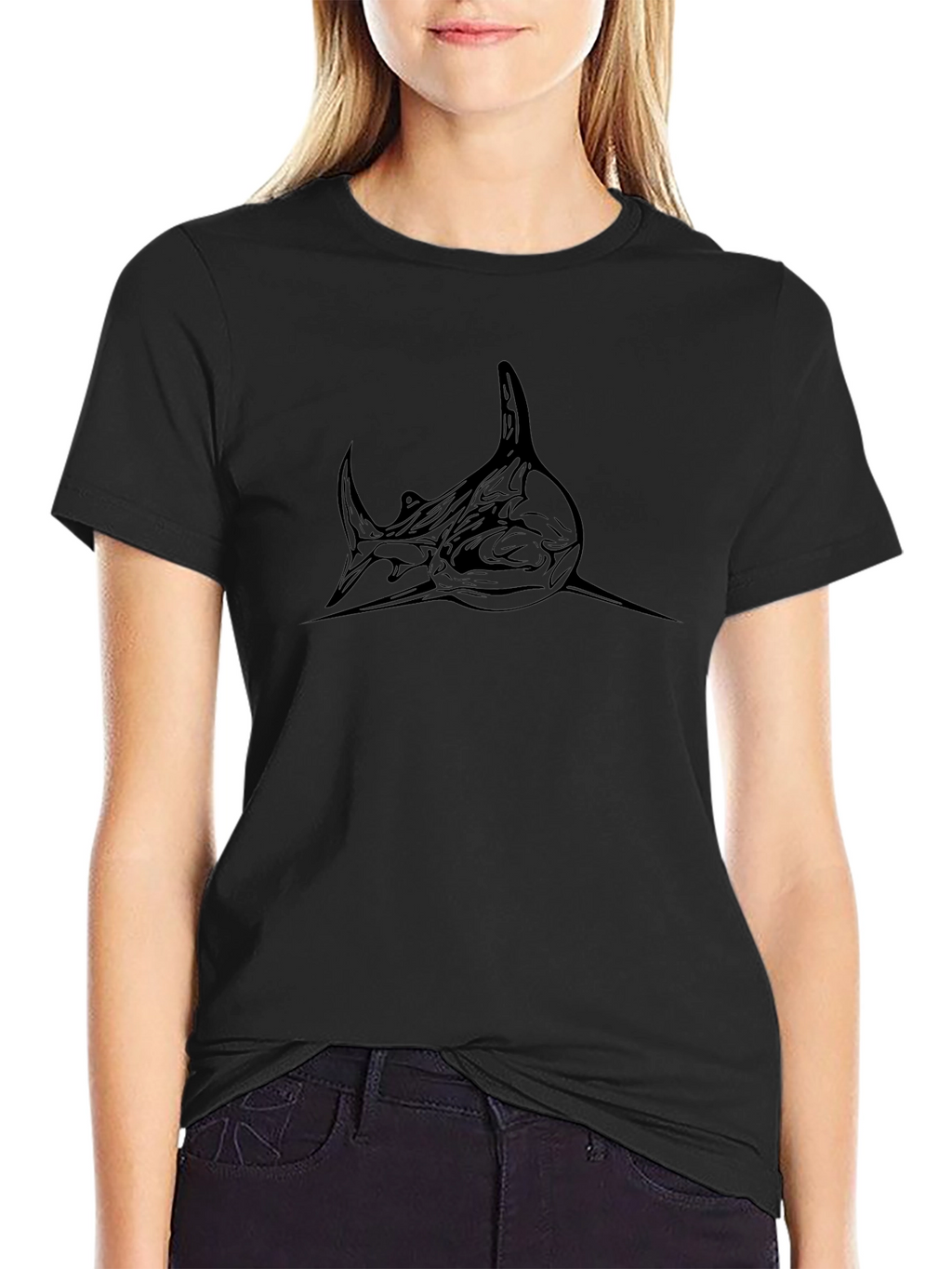 Black Shark Graphic Tee - Mens Stylish Casual Shirt