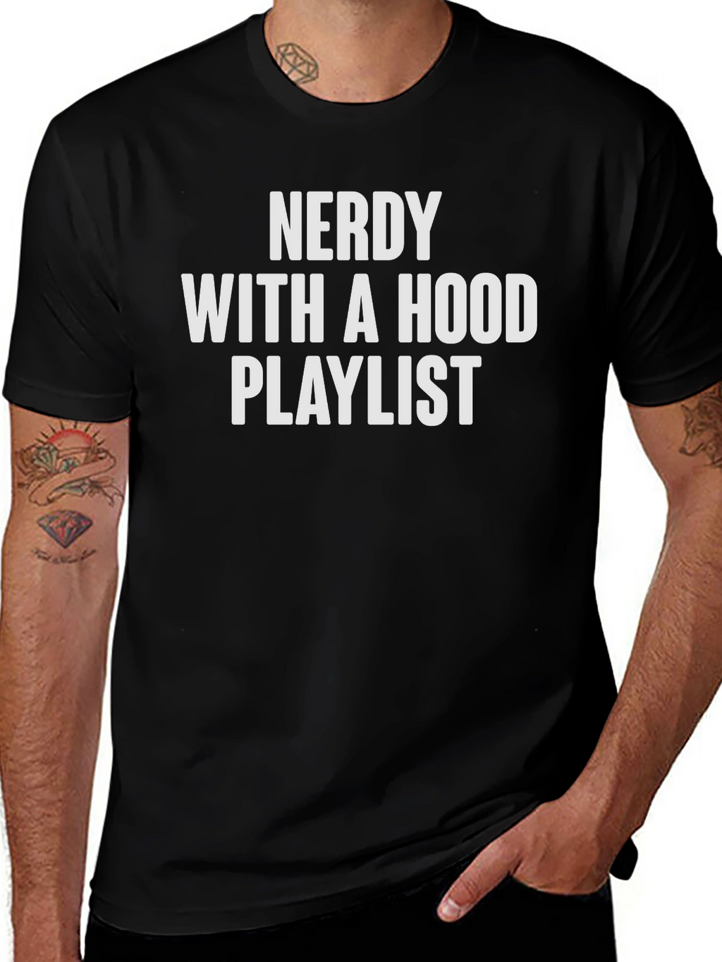 Nerdy With a Hood Playlist Graphic Tee