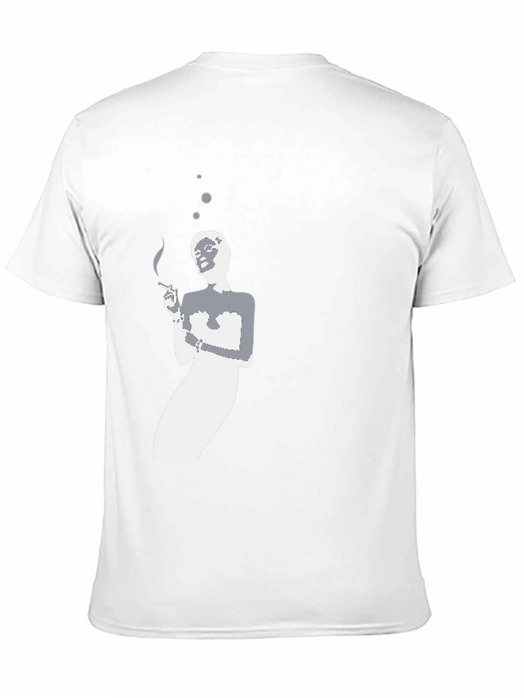 Smoking Silhouette Graphic Tee - Black Cotton T-Shirt