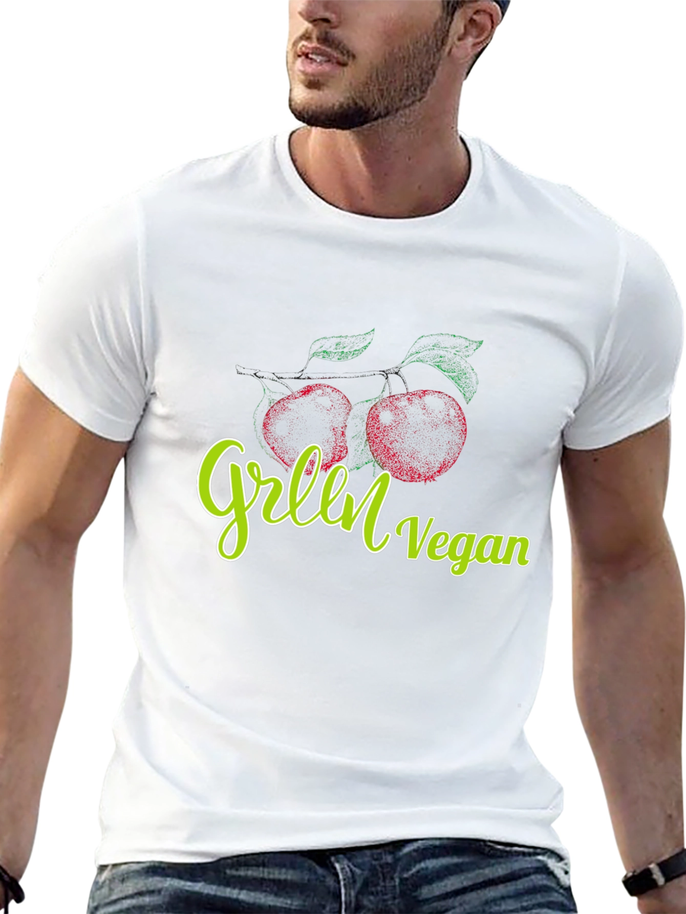 Green Vegan Graphic Tee - Stylish and Comfortable