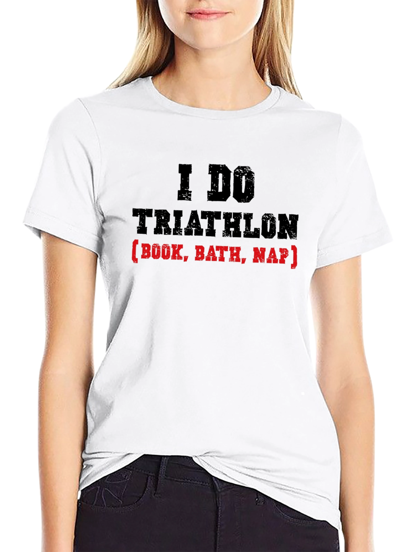 Funny Triathlon Book Bath Nap T-Shirt