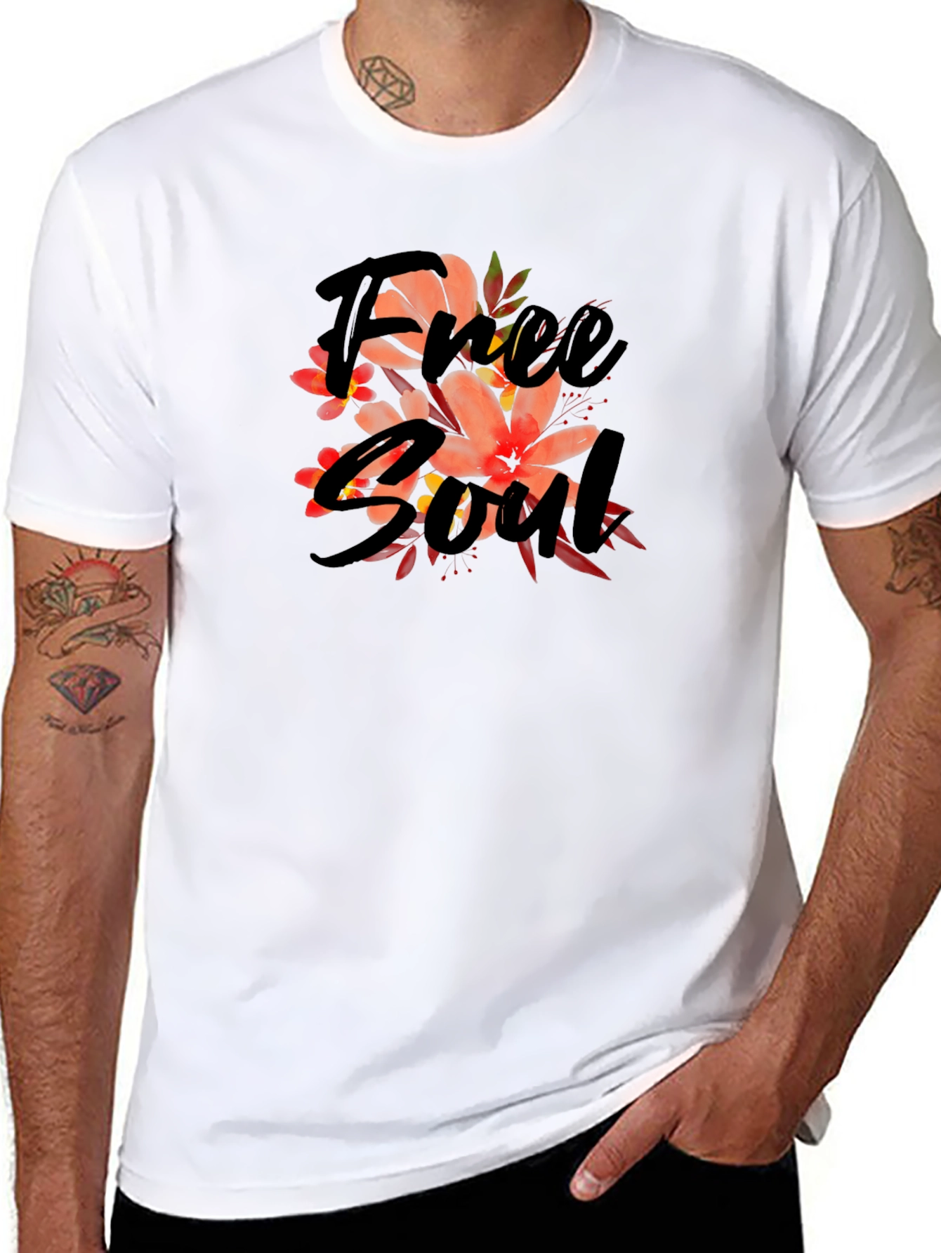 Free Soul Floral Graphic T-Shirt - Soft Cotton Tee