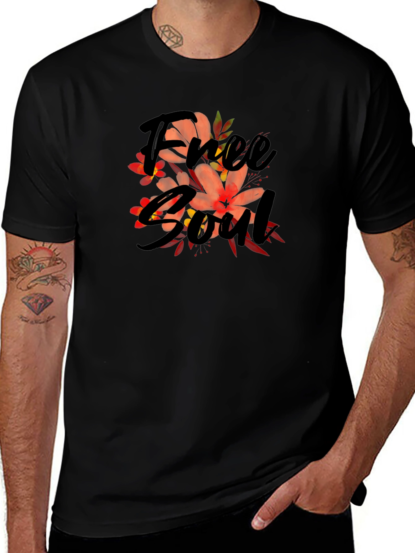 Free Soul Floral Graphic T-Shirt - Soft Cotton Tee