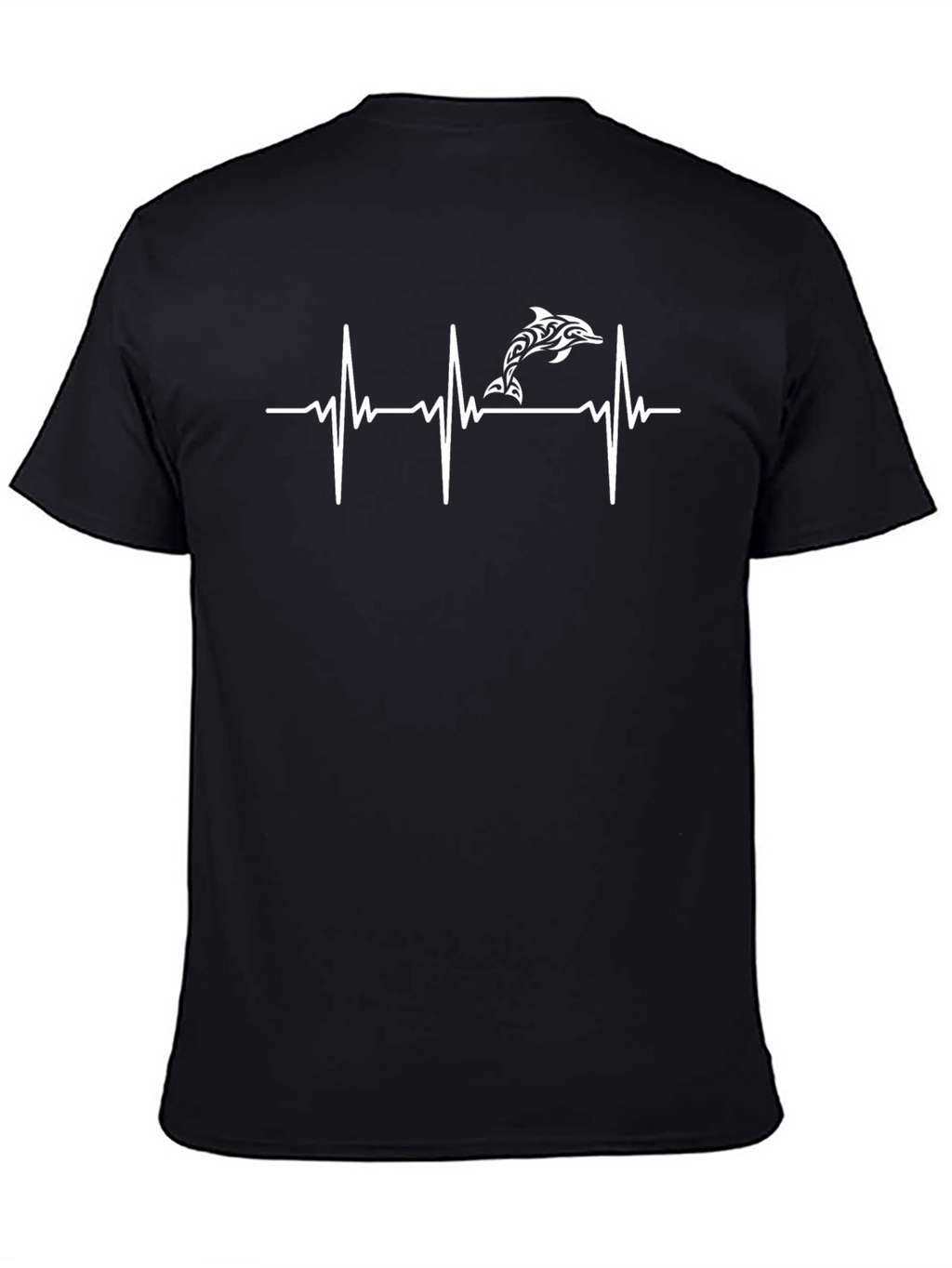 Heartbeat Dolphin Graphic Tee - Black