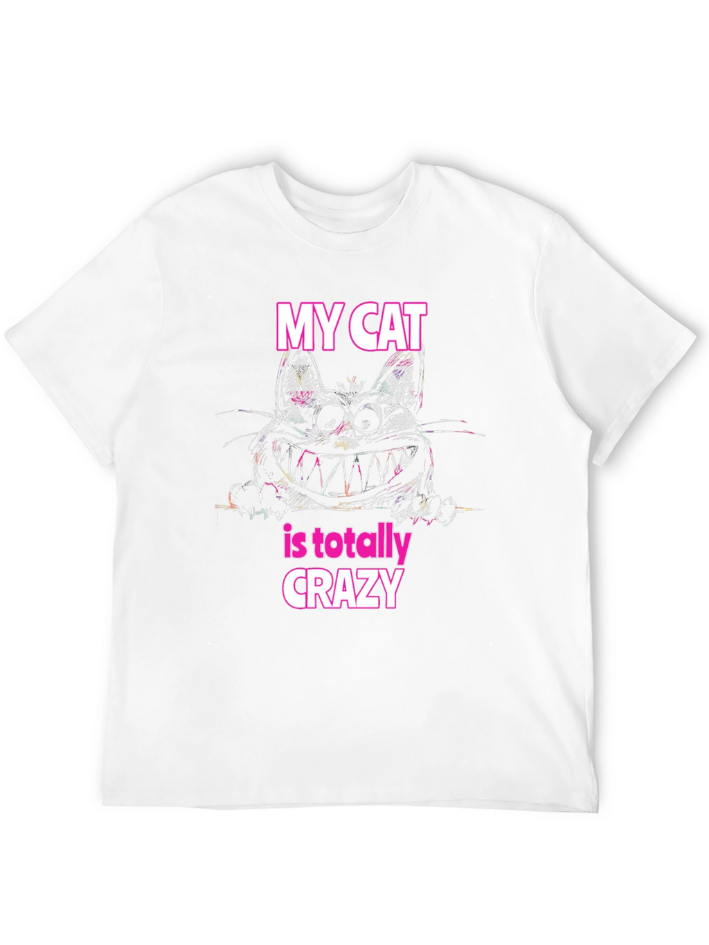 Crazy Cat Graphic T-Shirt - Soft Cotton Tee