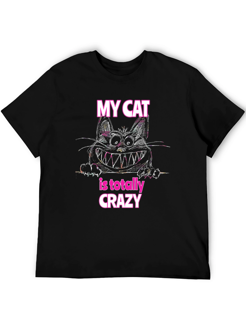 Crazy Cat Graphic T-Shirt - Soft Cotton Tee