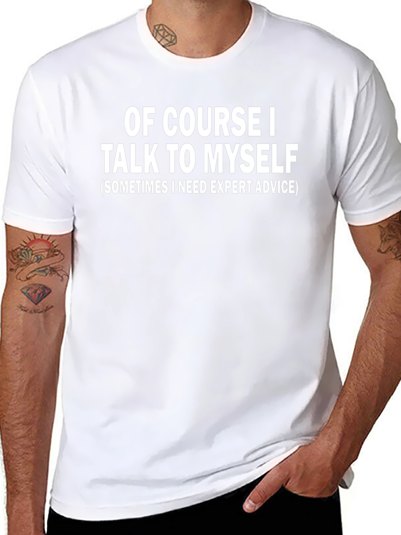 Funny Of Course I Talk To Myself Black T-Shirt
