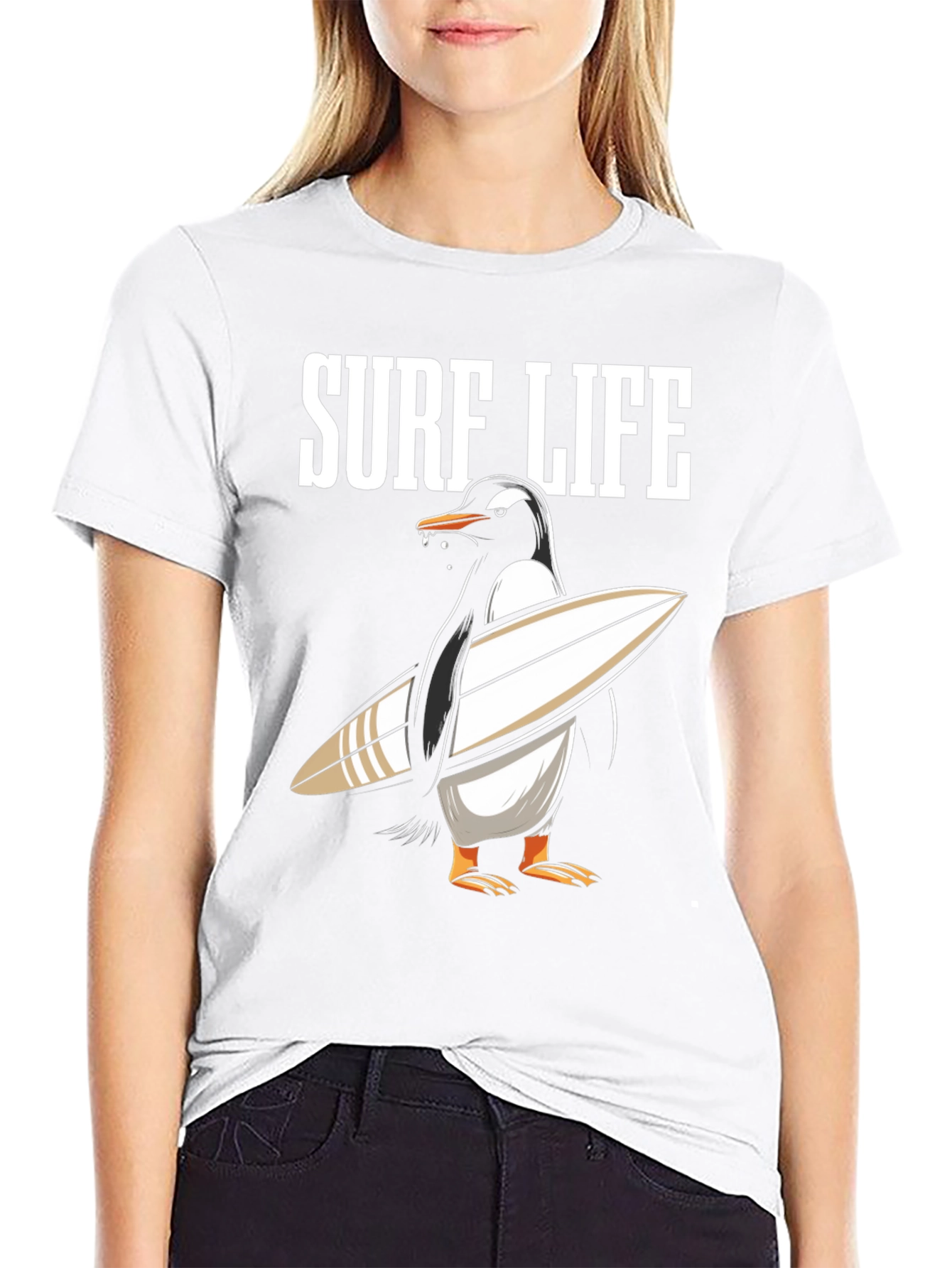 Surf Life Penguin T-Shirt - Summer Fun