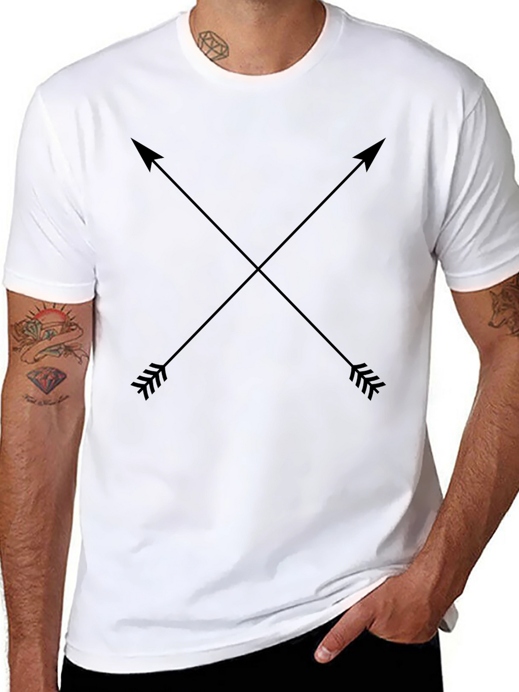 Crossed Arrows Graphic Tee - Black Cotton Blend
