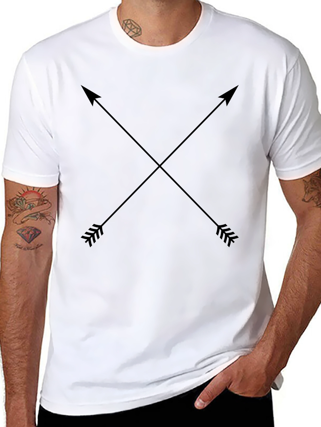 Crossed Arrows Graphic Tee - Black Cotton Blend