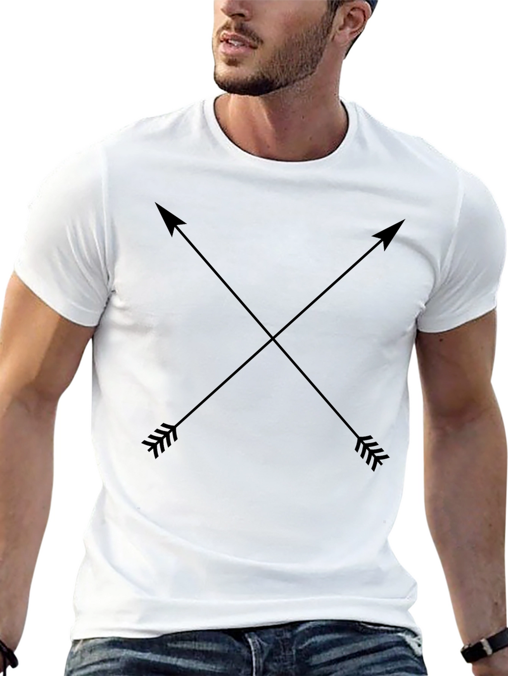 Crossed Arrows Graphic Tee - Black Cotton Blend
