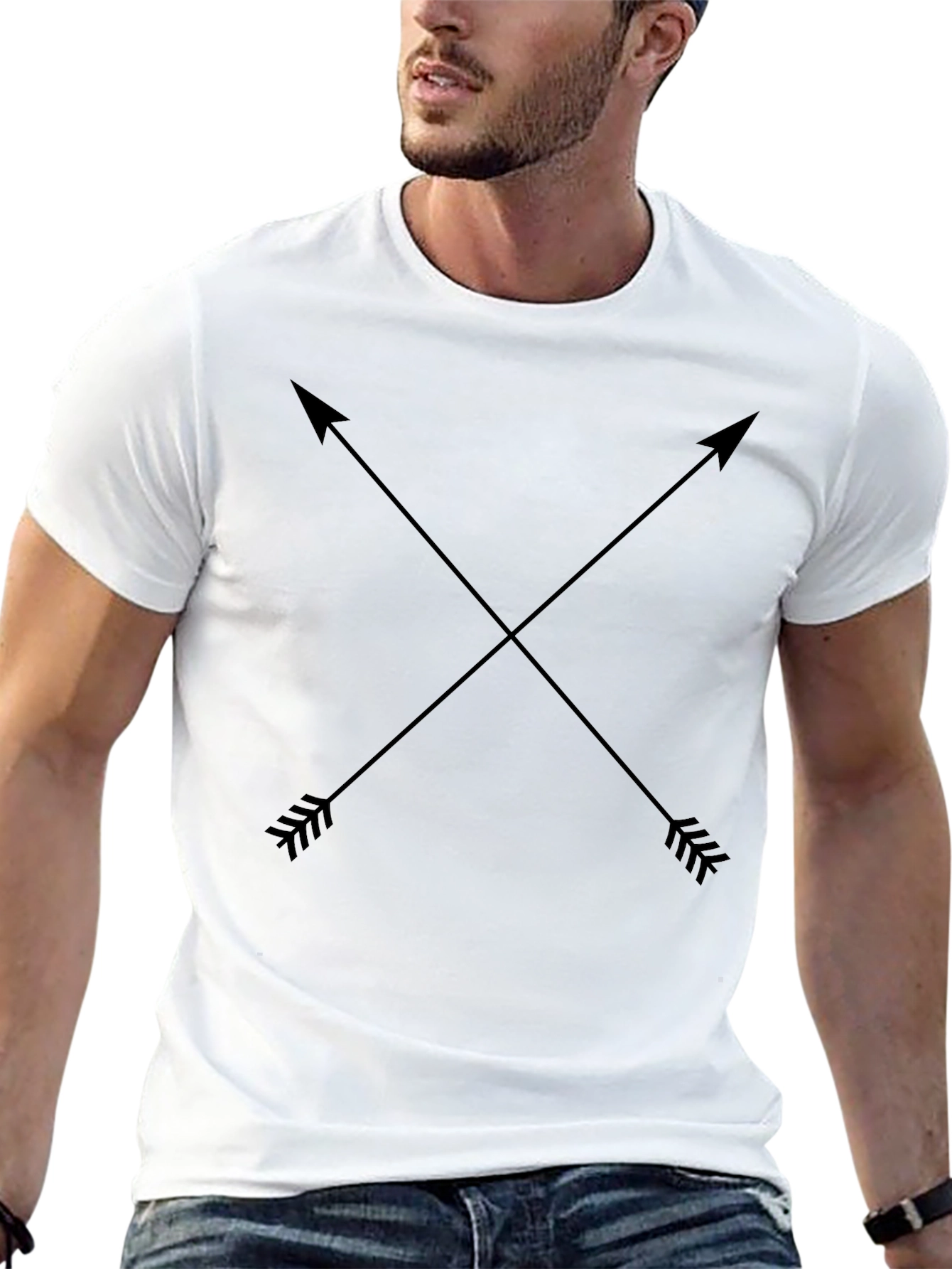 Crossed Arrows Graphic Tee - Black Cotton Blend