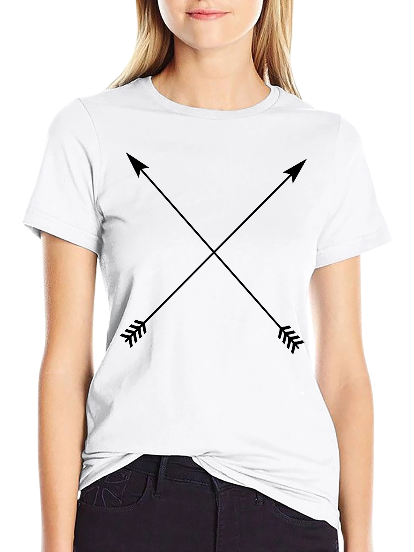 Crossed Arrows Graphic Tee - Black Cotton Blend