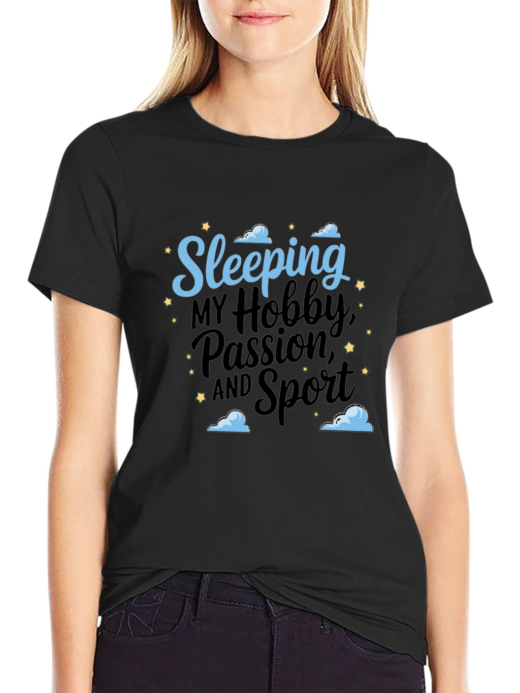 Sleeping Hobby Passion Sport Black T-Shirt