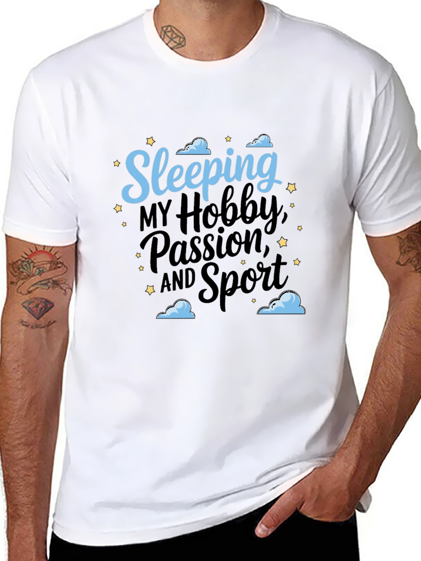 Sleeping Hobby Passion Sport Black T-Shirt