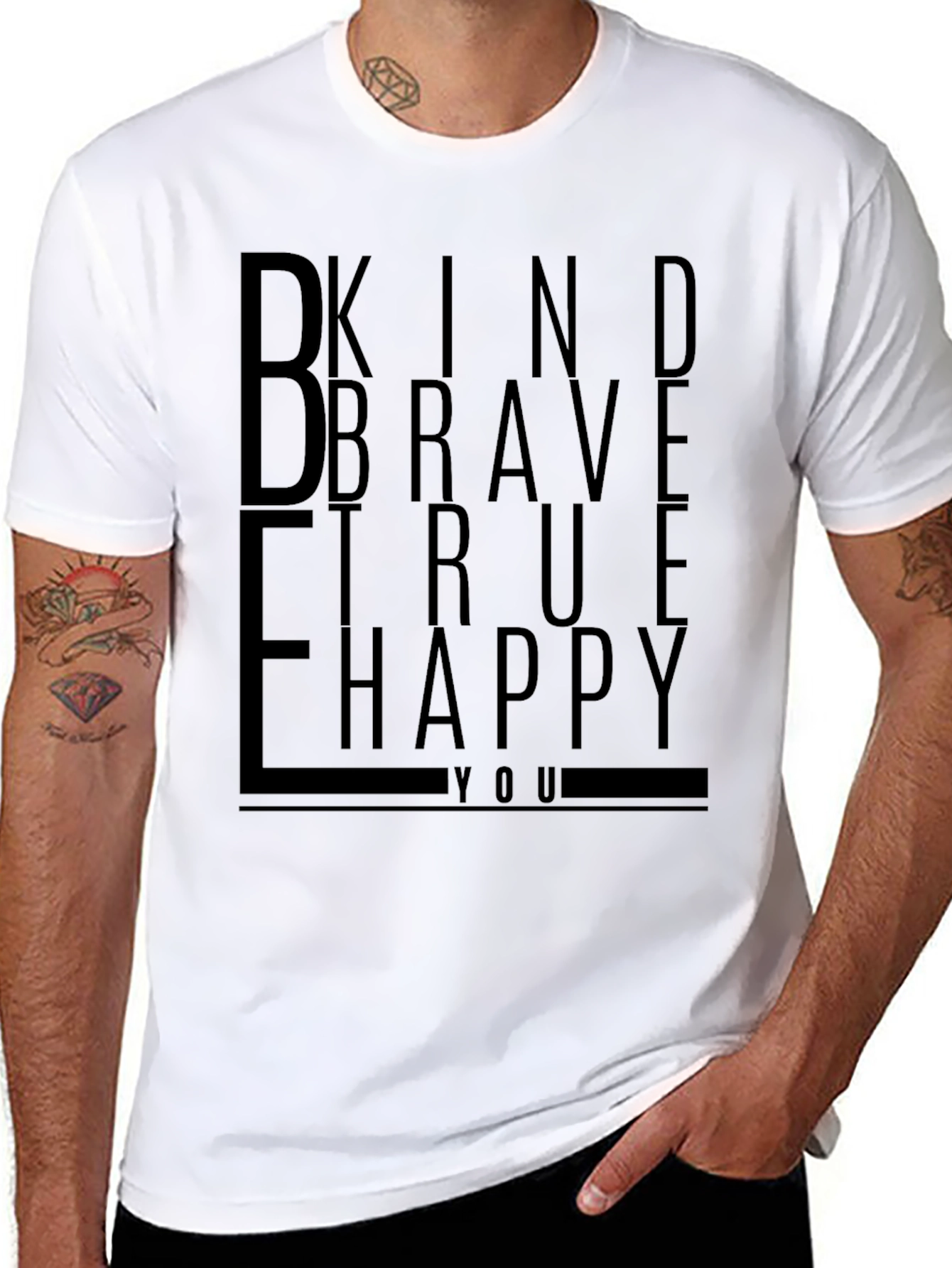 Be Kind Brave True Happy Graphic Tee