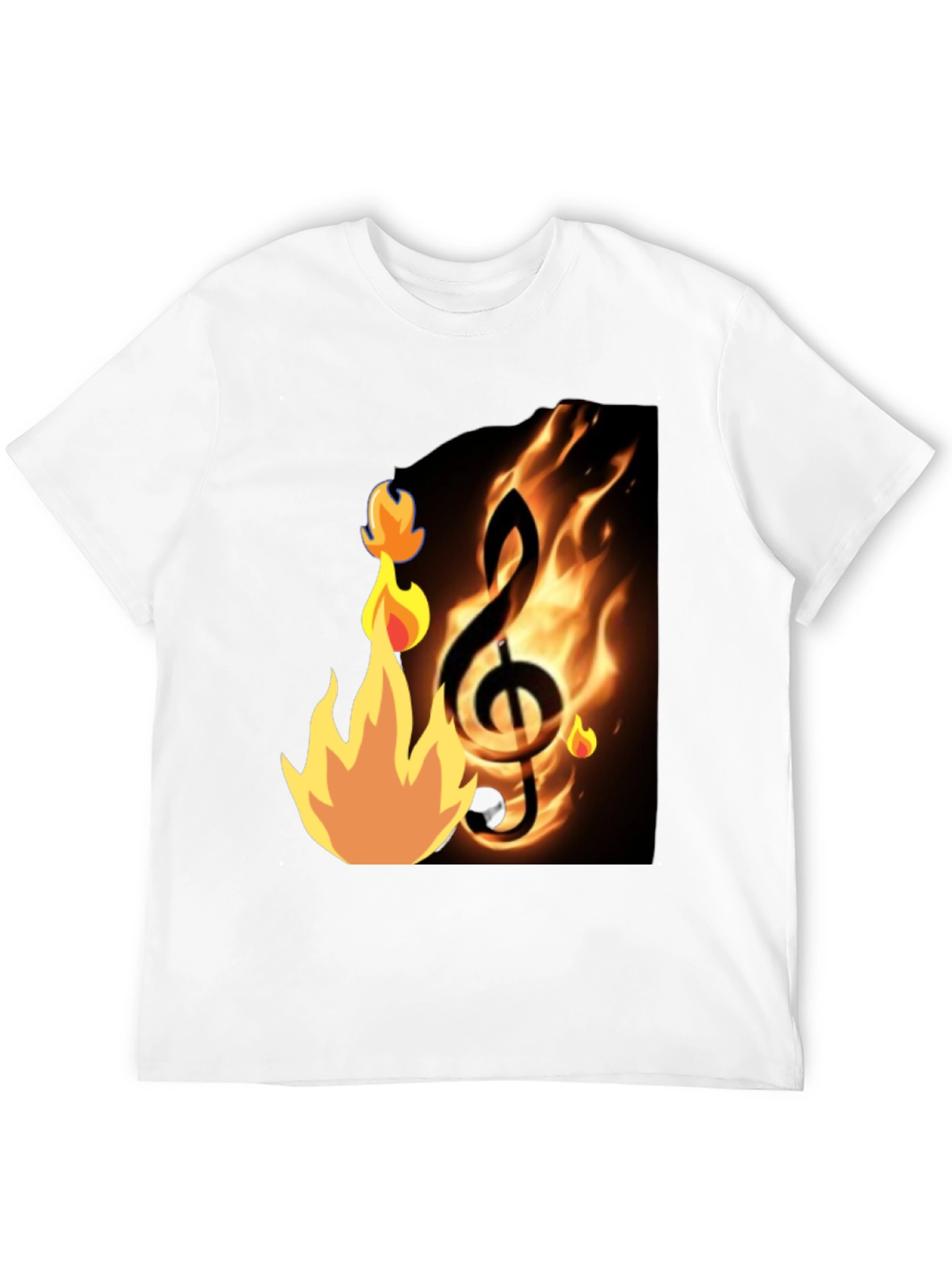 Flaming Treble Clef Black T-Shirt