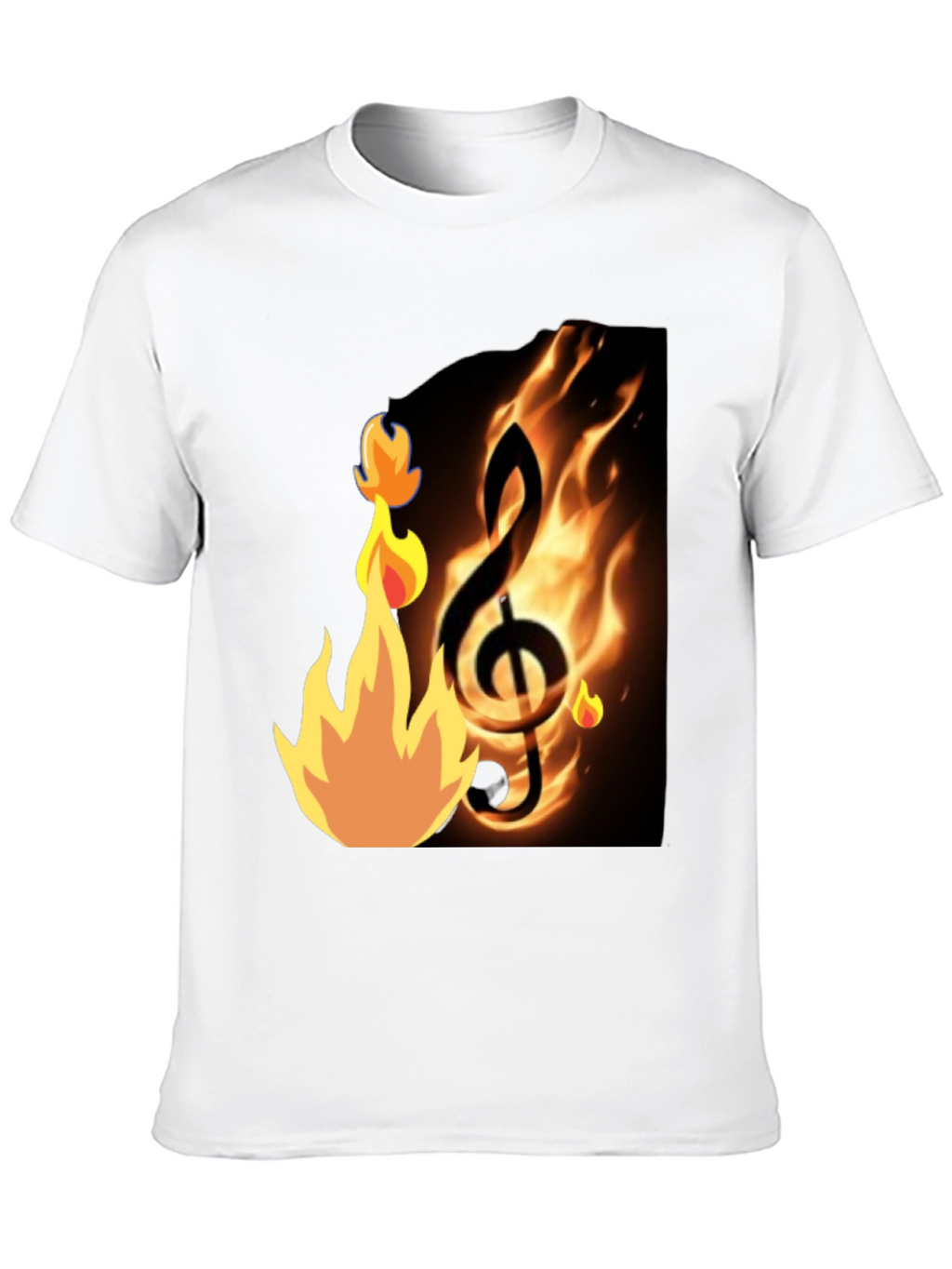 Flaming Treble Clef Black T-Shirt